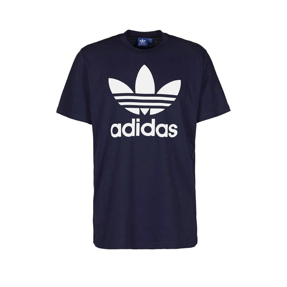 Adidas Originals Men's Trefoil Logo Tee Shirt Navy Blue White - Size M